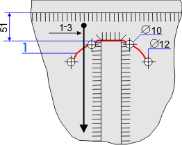 Схема контроля наплавленного металла в зоне образования трещины