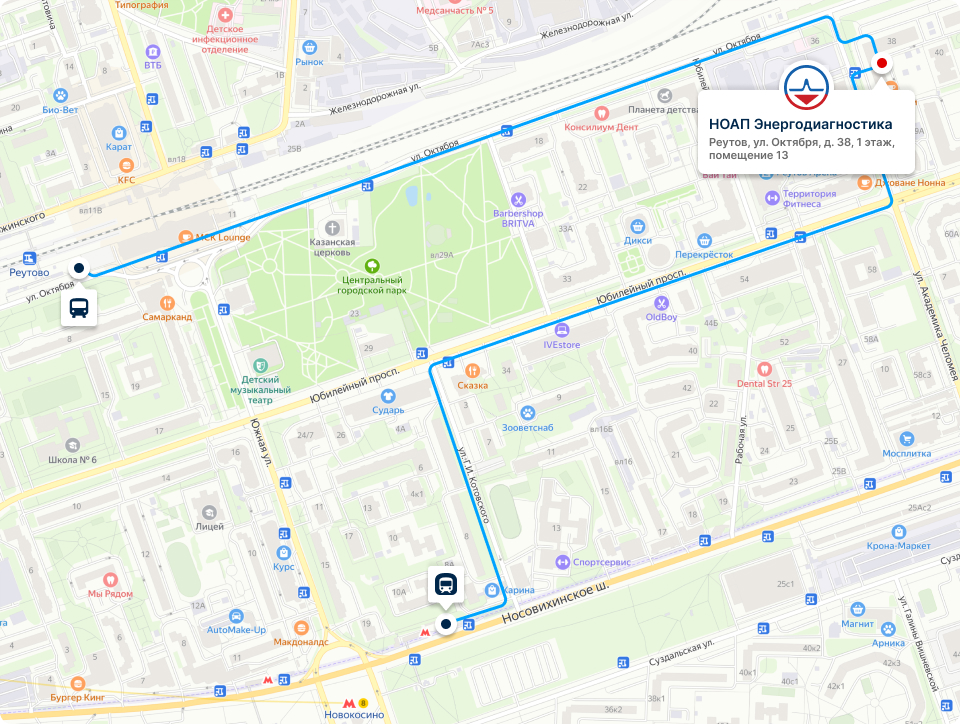 Схема проезда в НОАП НК ООО Энергодиагностика