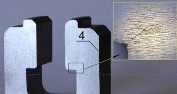 Место выявленной трещины